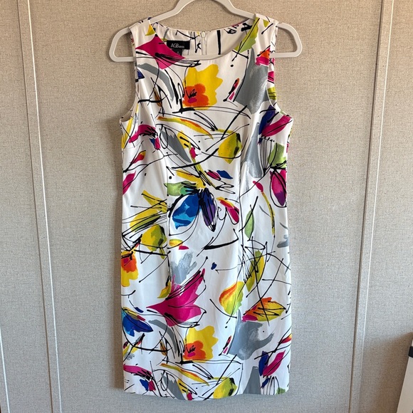 Agb Dress Dresses & Skirts - AGB Dress Women’s Sz 12 Colorful Abstract Floral Sheath Career Office Chic